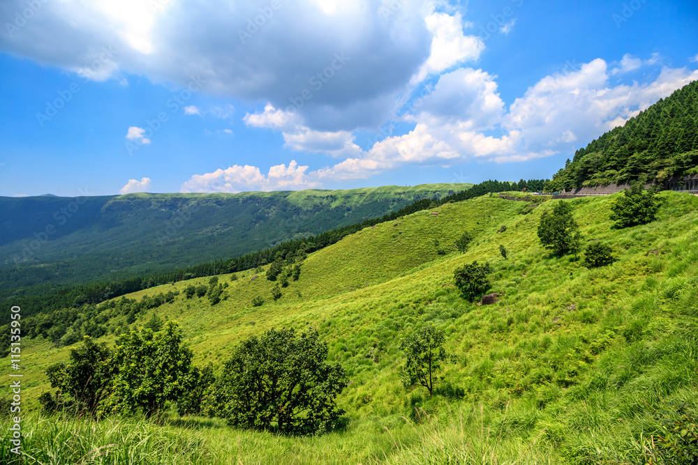 Naklejka premium 熊本県阿蘇