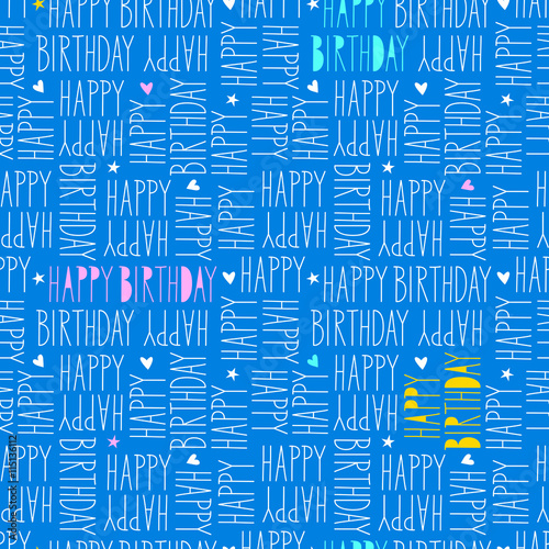 Canvas Print happy birthday seamless pattern