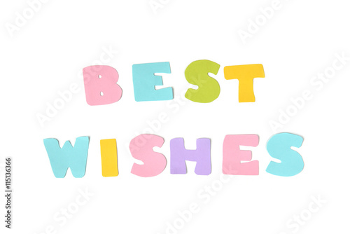 Best wishes text on white background - isolated