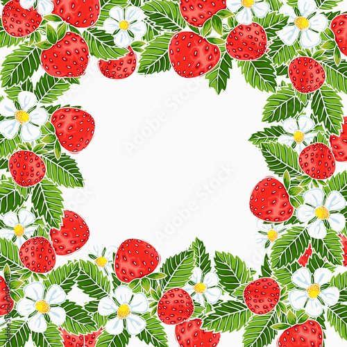 beautiful strawberries frame