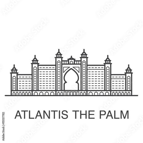 One of famous Dubai resort hotel illustration - Atlantis The Palm.