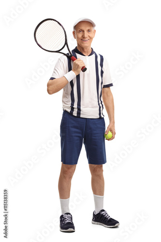 Senior tennis player holding a racquet © Ljupco Smokovski