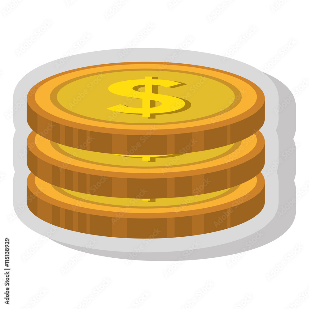 Coins graphic isolated flat icon, vector illustration design. Coins graphic isolated flat icon, vector illustration design.