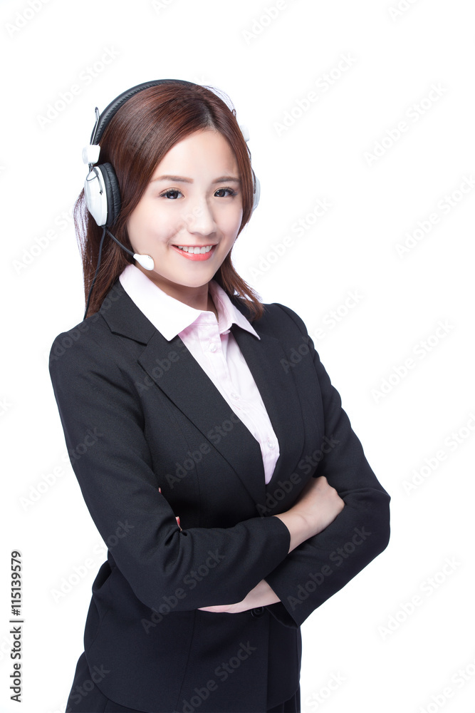 Smiling young woman with headphone Smiling young woman with headphone