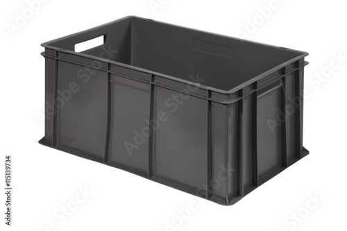 plastic crate grey f photo