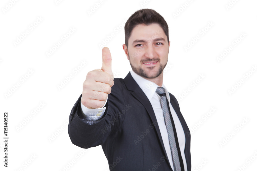Businessman giving thumbs up Businessman giving thumbs up