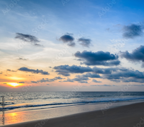 Beach sunset with beautiful cloudscape skyline