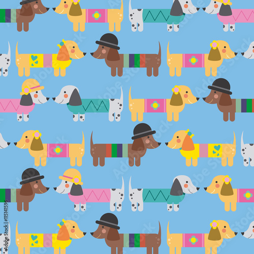 Seamless decorative background with Dachshund