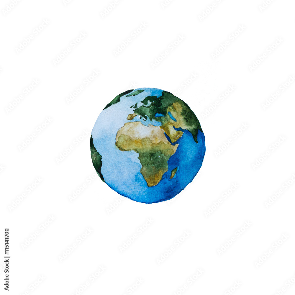 Hand paint watercolor earth illustration. (Can be used as texture for cards, invitations, DIY projects, web sites or for any other design.) Hand paint watercolor earth illustration. (Can be used as texture for cards, invitations, DIY projects, web sites or for any other design.)