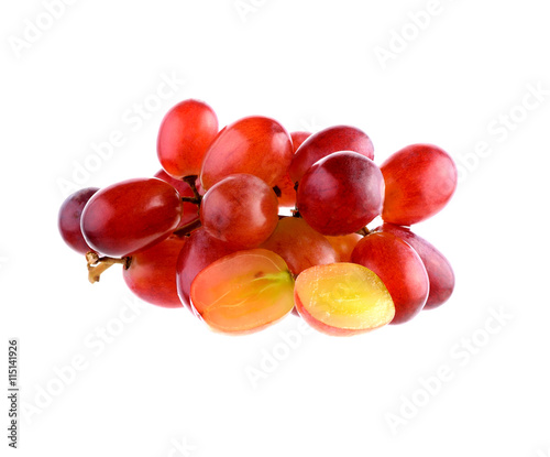 Grapes on white background