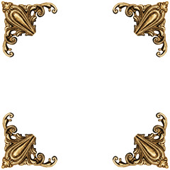 Golden elements of carved frame