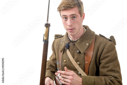 40s french soldier with cigarette