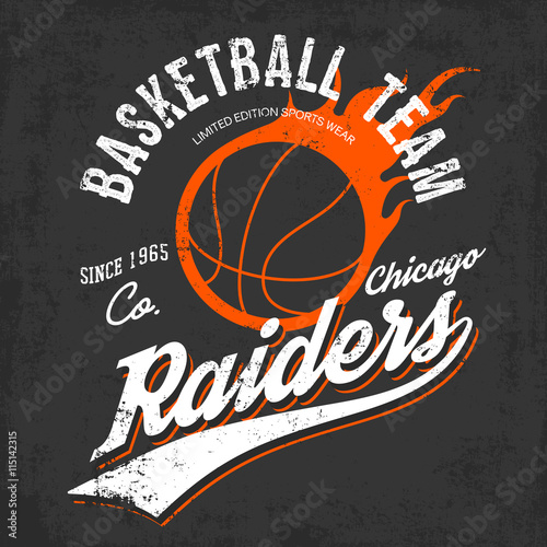 Raiders basketball team logo for sportwear