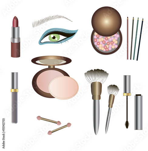 Make up details - sets of beauty products