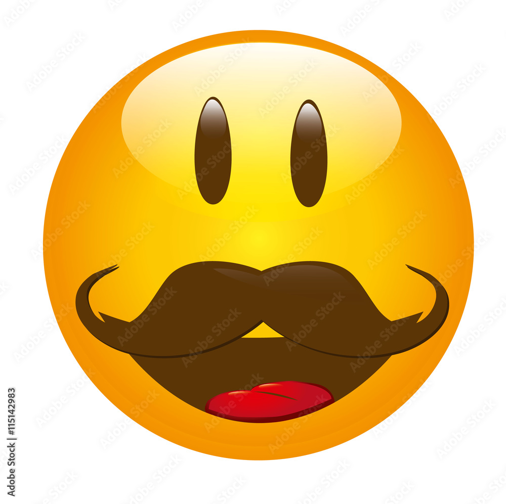 Mustache Smiley Vektor