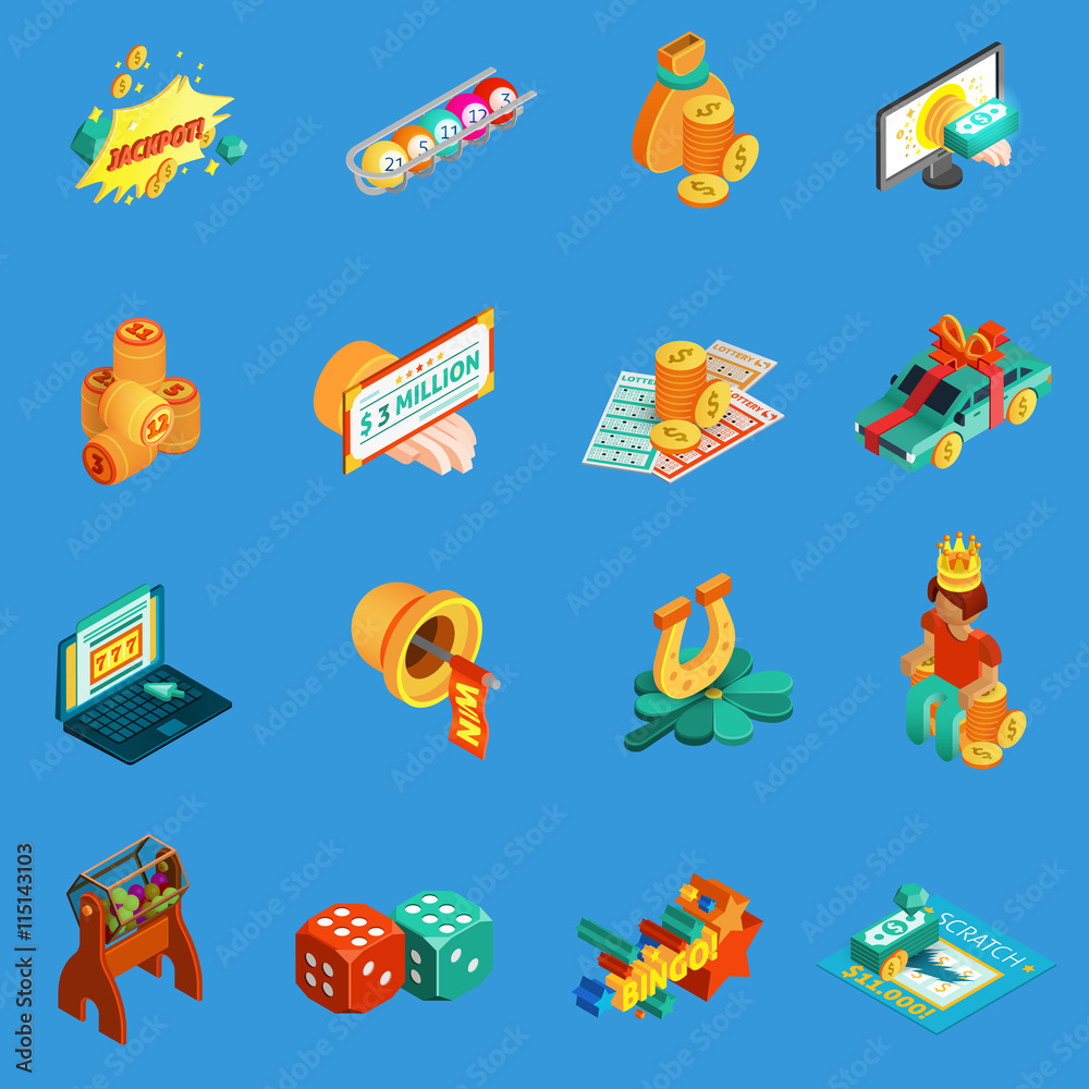 Fototapeta premium Gambling Isometric Icons Set