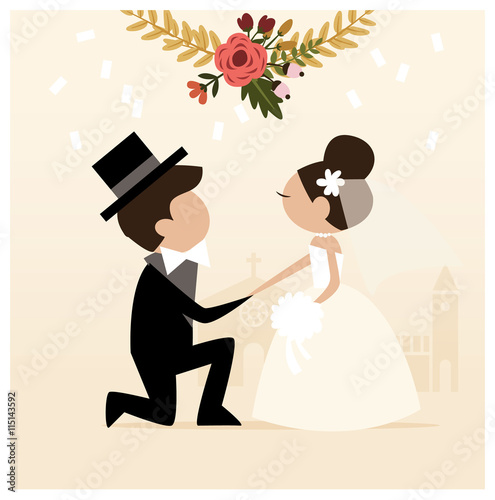 Brautpaar Hochzeit Vektor