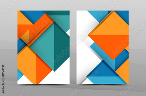 Free Download Colorful geometric A4 business print template - GFXLoad