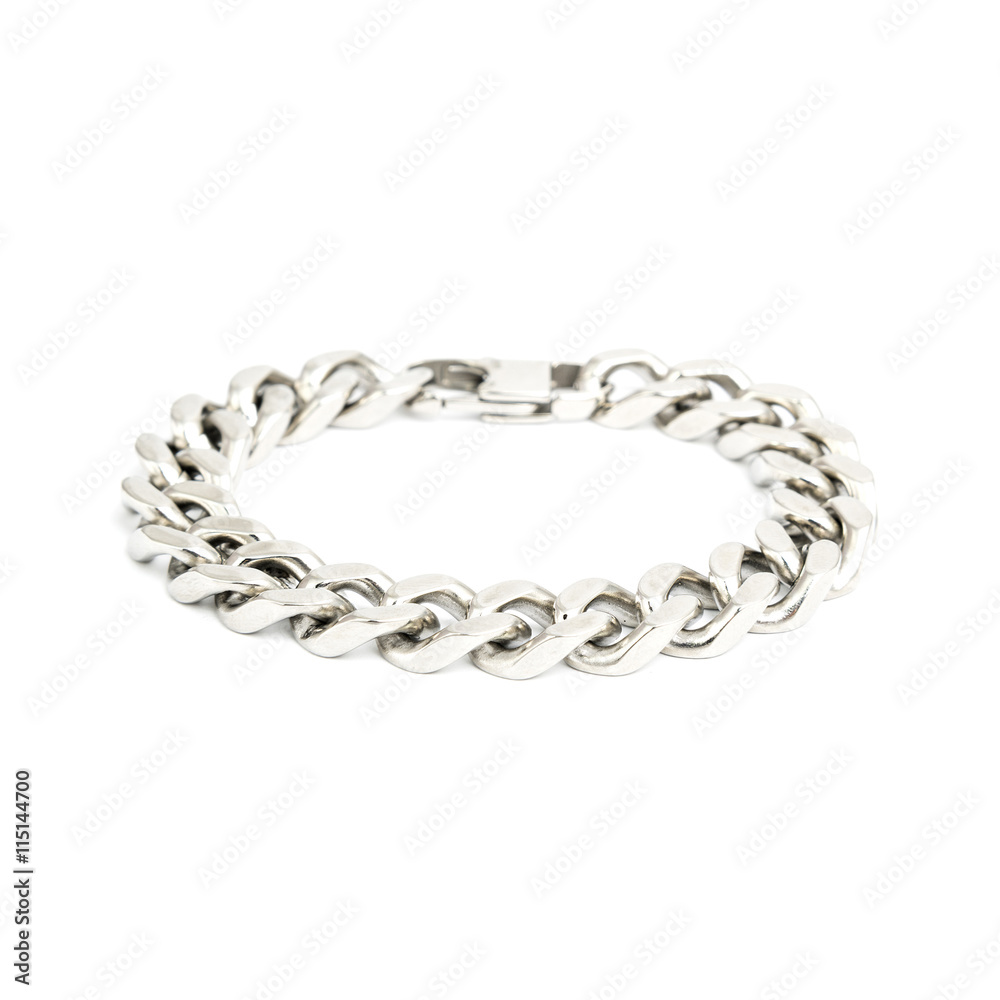 Fashion silver bracelet isolated on white
Fashion silver bracelet isolated on white