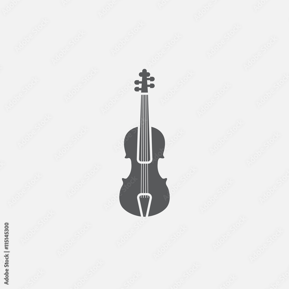 violin icon vector, solid logo illustration, pictogram isolated on white
