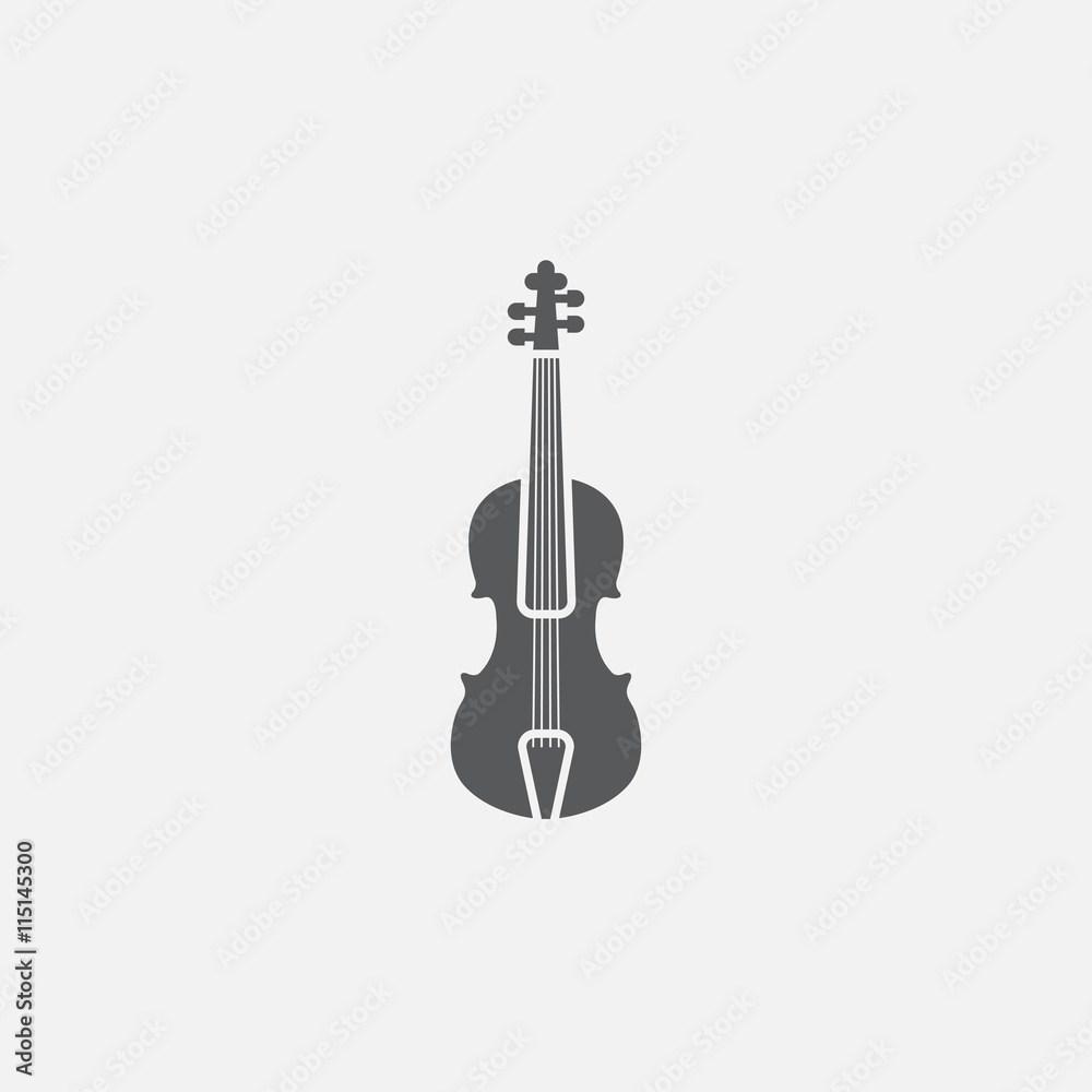 Fototapeta premium violin icon vector, solid logo illustration, pictogram isolated on white