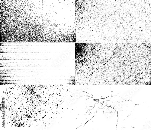 grunge background set black and white texture