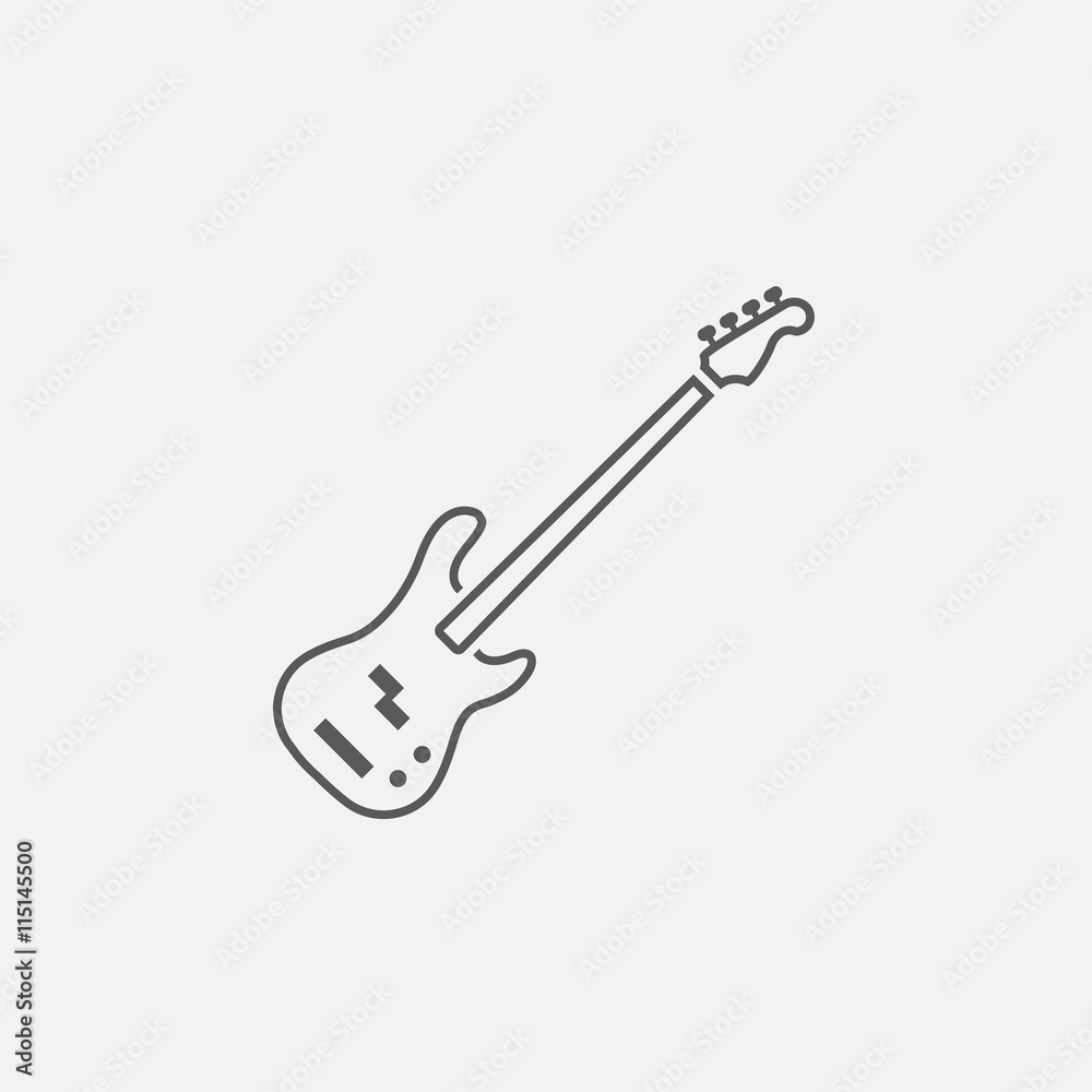 bass guitar line icon, outline vector logo illustration, linear pictogram  isolated on white Stock-Vektorgrafik | Adobe Stock
