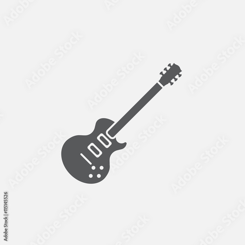 electric guitar icon vector, solid logo illustration, pictogram isolated on white