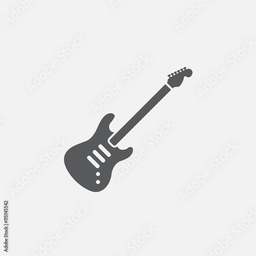 Fototapeta wektor ikony gitary elektrycznej, solidna ilustracja logo, piktogram na białym tle