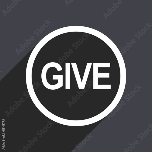 Flat design gray web give vector icon