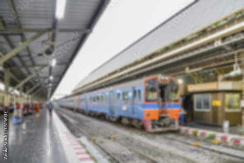 Abstract blurred car and train station in Bangkok,Thailand