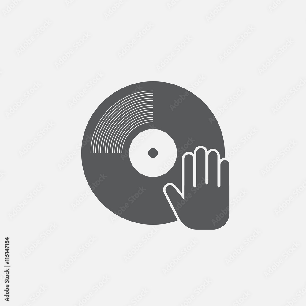 dj icon vector, solid logo illustration, pictogram isolated on white