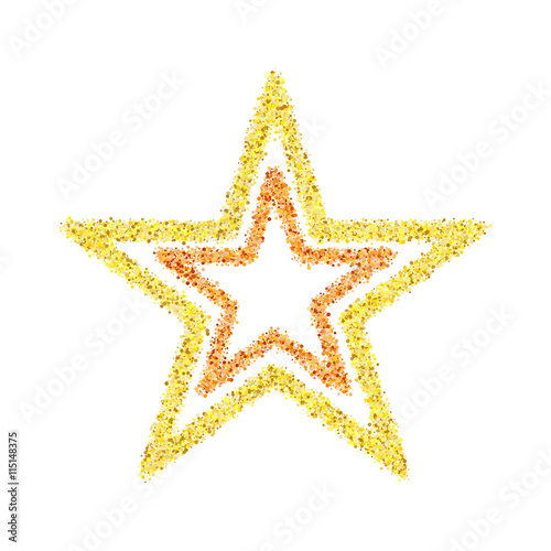 Gold glitter star of blinking stars