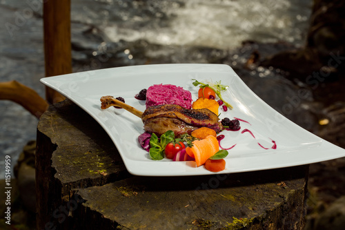 Obraz na płótnie Confit duck or goose leg