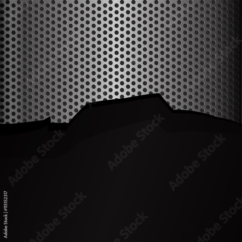 Cracked steel texture hold metal abstract background vector illu