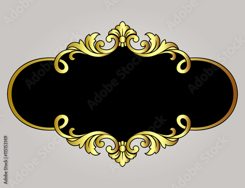 Vector vintage border frame engraving with retro ornament Vector