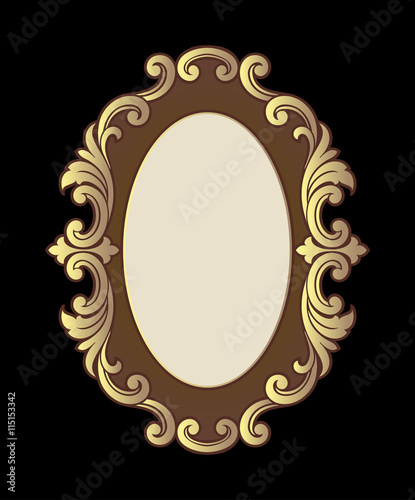 Vector vintage border frame engraving with retro ornament Vector