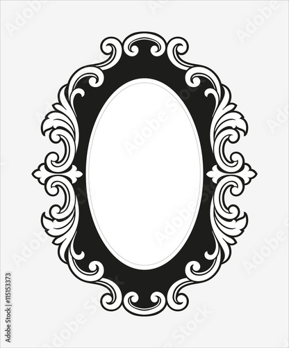 Vector vintage border frame engraving with retro ornament Vector