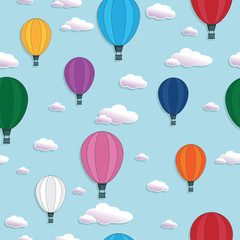 Fotobehang Luchtballon Luchtballonnen patroon in pastelkleuren  © Matthew Andrews