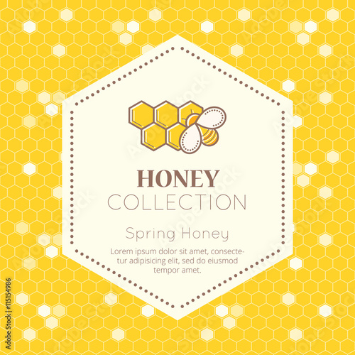 Vector packaging design - natural honey collection