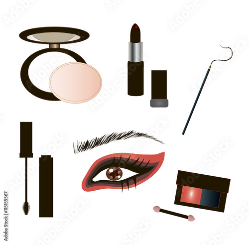 Gothic Make up details - vector art