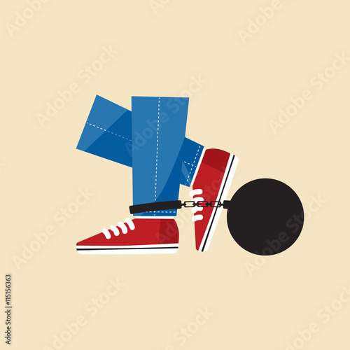 Prisoner's Iron Ball Vector Illustration.
