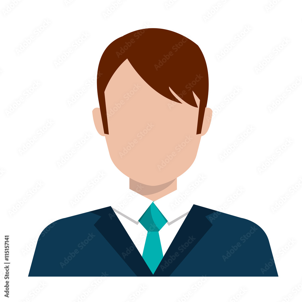 Executive male profile with elegant suit and tie, vector illustration design.