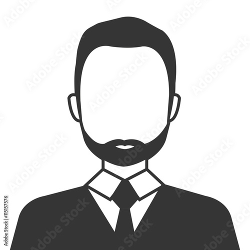 Businessman profile in black ands white colors, vector illustration design. © Gstudio