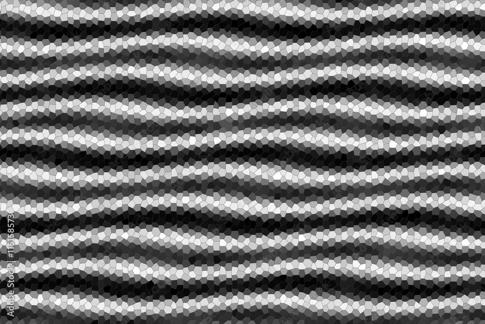 Illustration of black and white mosaic waves Illustration of black and white mosaic waves