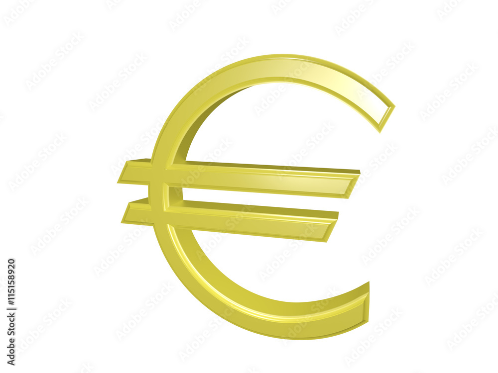 Euro sign isolated on white, 3d illustration Euro sign isolated on white, 3d illustration