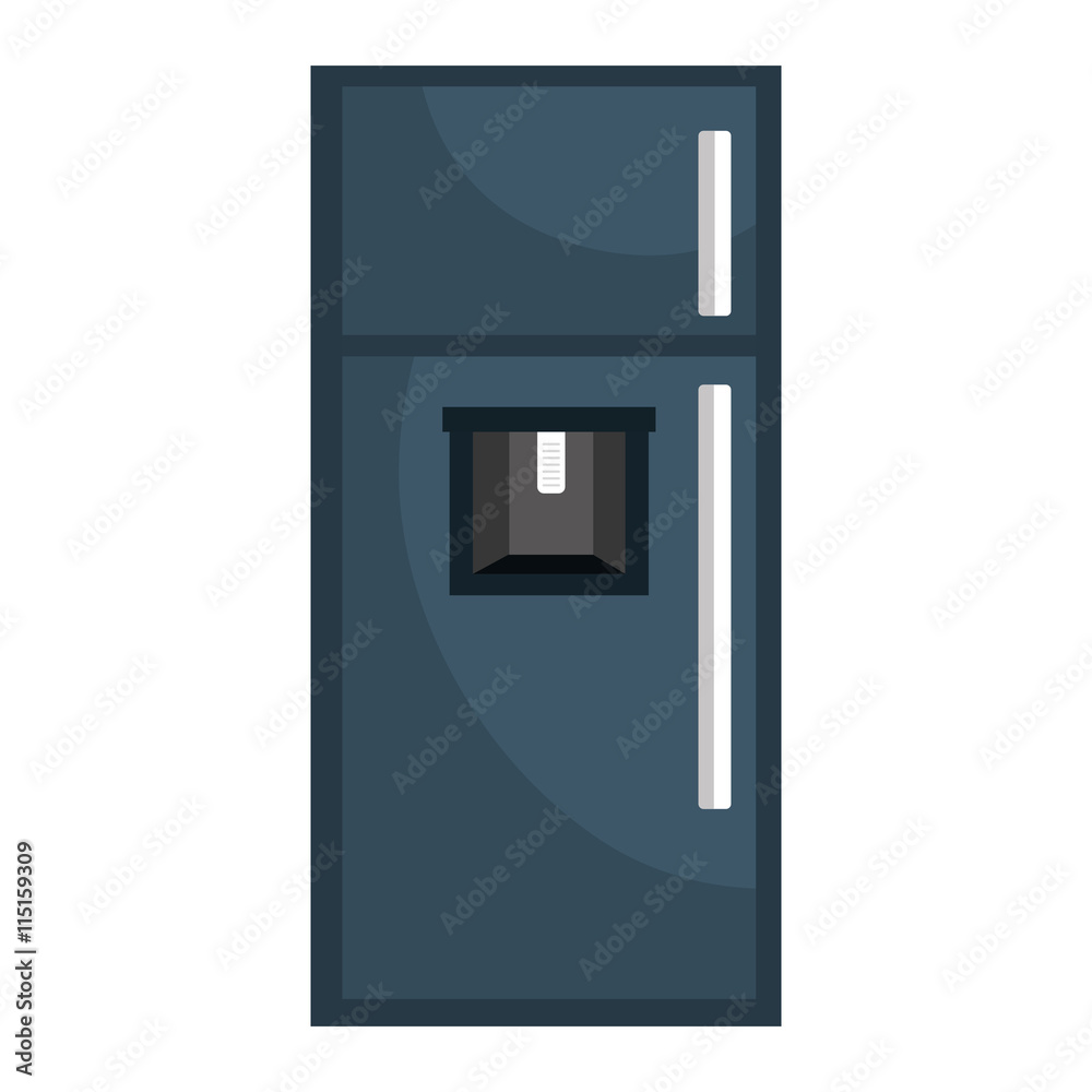 Home kitchen fridge appliance, isolated icon graphic design.