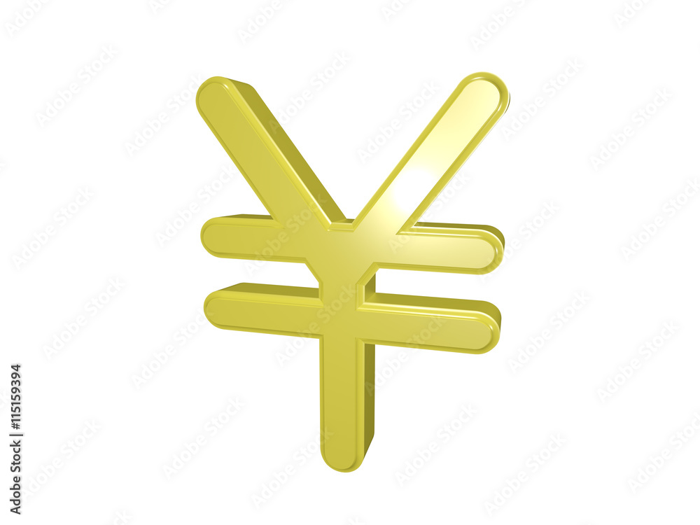 Japanese yen sign isolated on white, 3d illustration Japanese yen sign isolated on white, 3d illustration