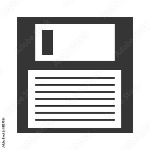 Diskette isolated icon symbolizing save button, vector illustration design.