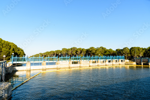 Floodgates on river.